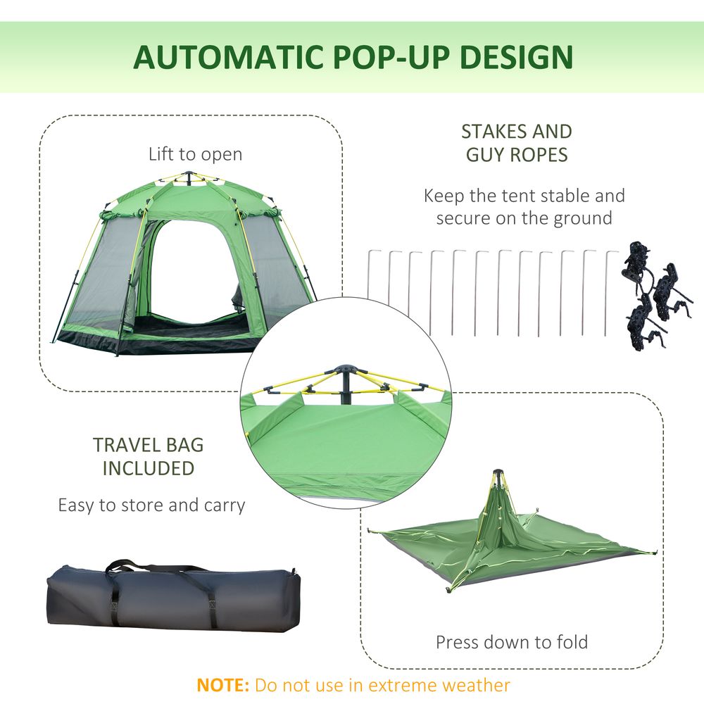 6 Person Camping Tent 2-Tier Pop-up Tent w/ Portable Carry Bag Outsunny - anydaydirect