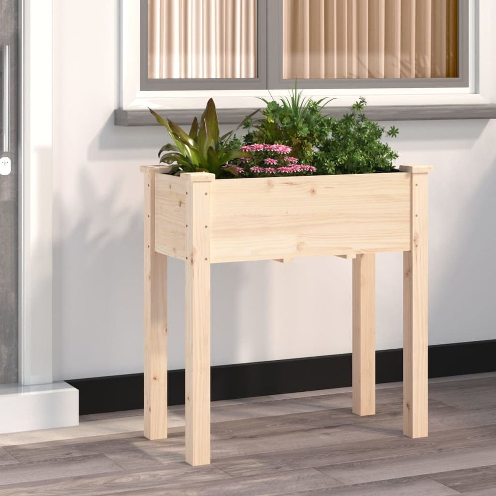 vidaXL Planter with Liner 71x37x76 cm Solid Wood Fir - anydaydirect