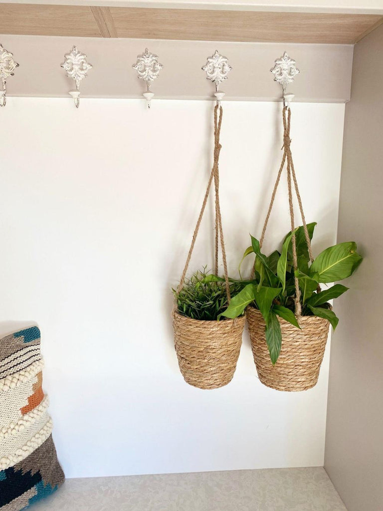 Set of Two Rush Grass Hanging Planters - anydaydirect