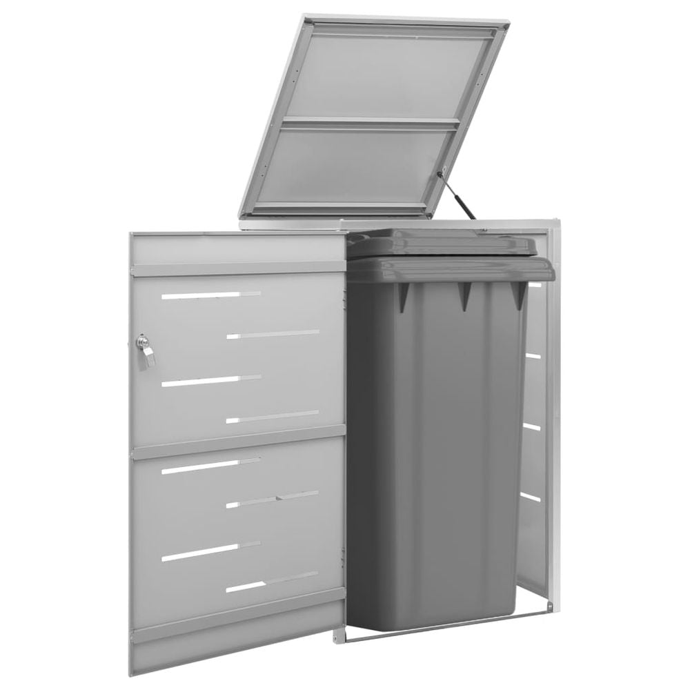 Single to Quadruple Wheelie Bin Shed 69x77.5x115 cm to 276.5 x 77.5 x 115.5 cm Stainless Steel - anydaydirect