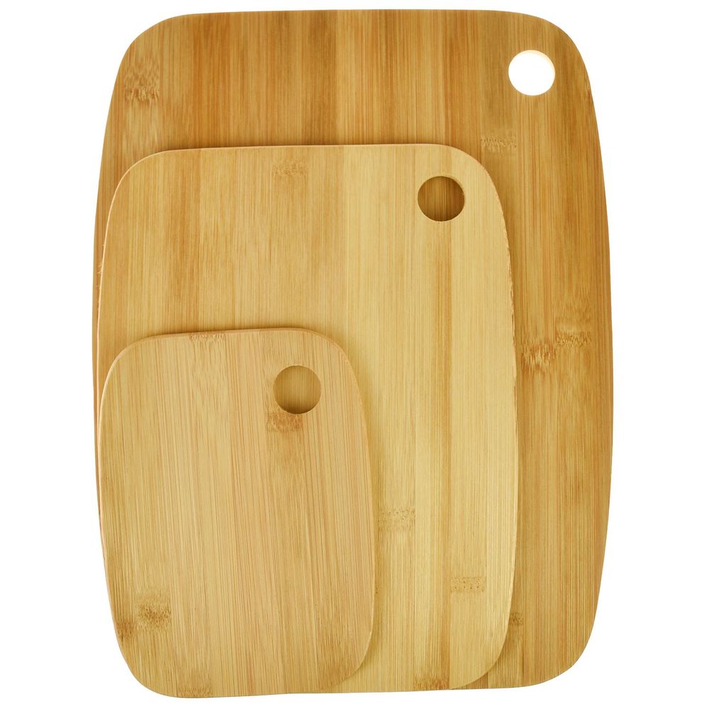 Bamboo Chopping Board Set Solid Wooden Cutting Serving Platter Kitchen Food - anydaydirect