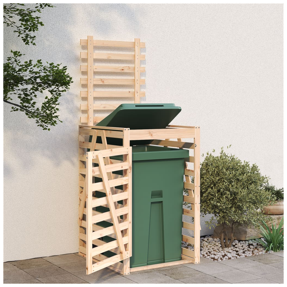 vidaXL Wheelie Bin Storage 84x90x128.5 cm Solid Wood Pine - anydaydirect