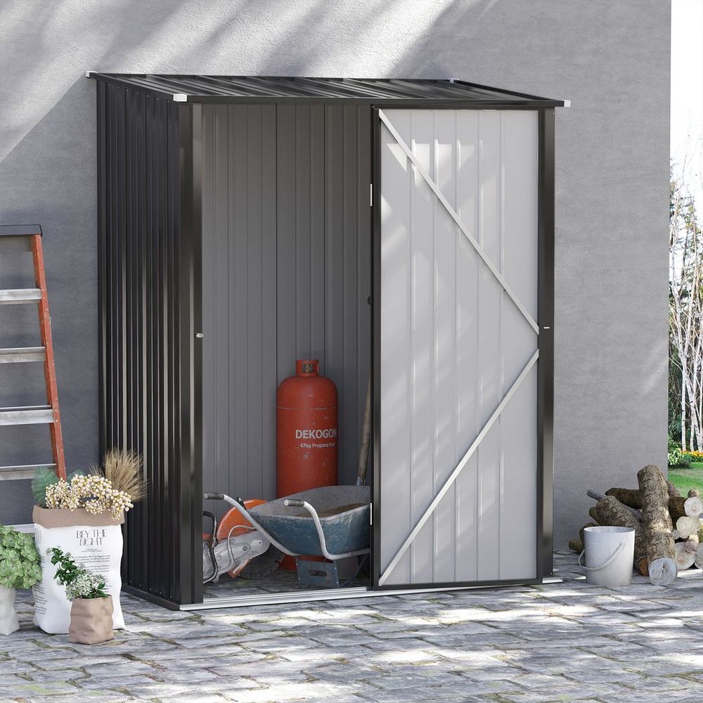 5x3ft Metal Garden Shed with Lockable Door for Outdoor Storage - anydaydirect