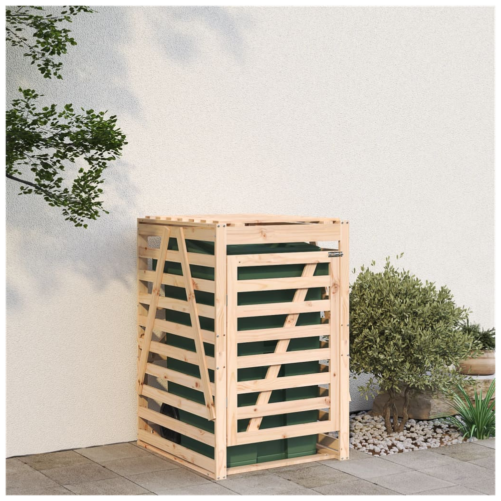 vidaXL Wheelie Bin Storage 84x90x128.5 cm Solid Wood Pine - anydaydirect