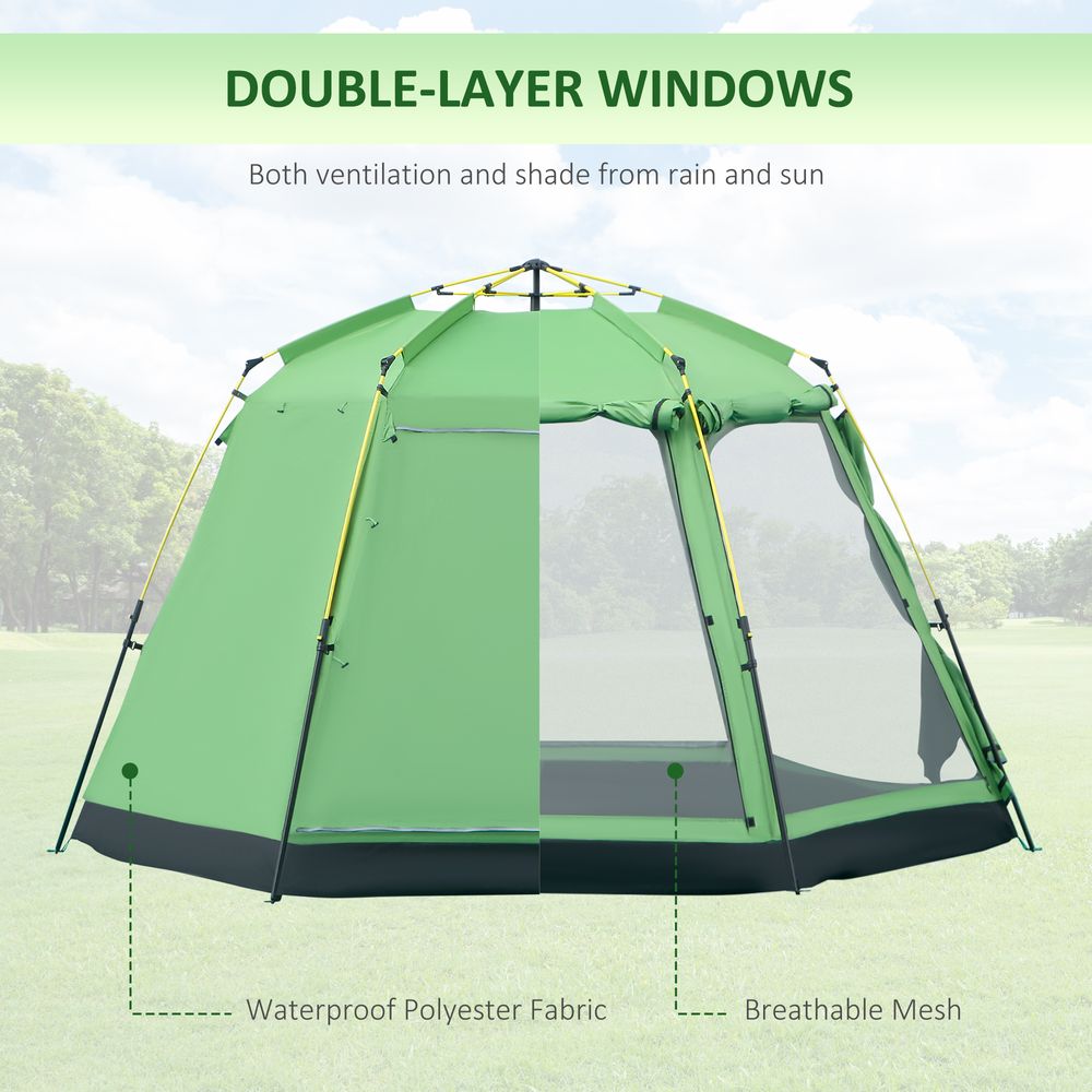 6 Person Camping Tent 2-Tier Pop-up Tent w/ Portable Carry Bag Outsunny - anydaydirect