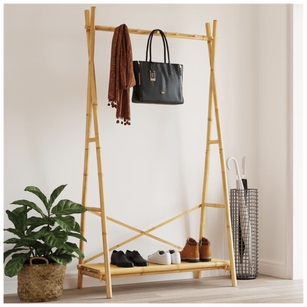 vidaXL Clothes Rack with Shelf 102x50x190 cm Bamboo - anydaydirect