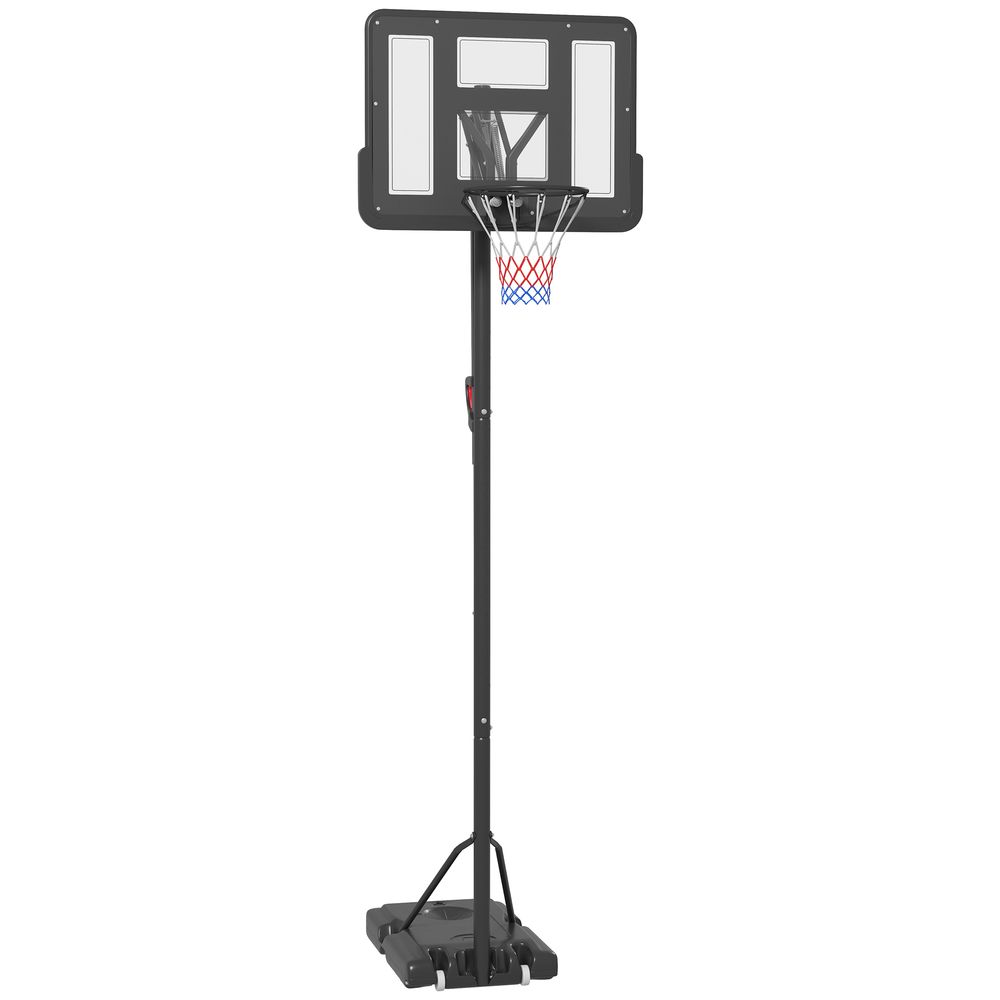 SPORTNOW 2.35-3.05M Basketball Hoop and Stand with 6-Level Height and Wheels - anydaydirect