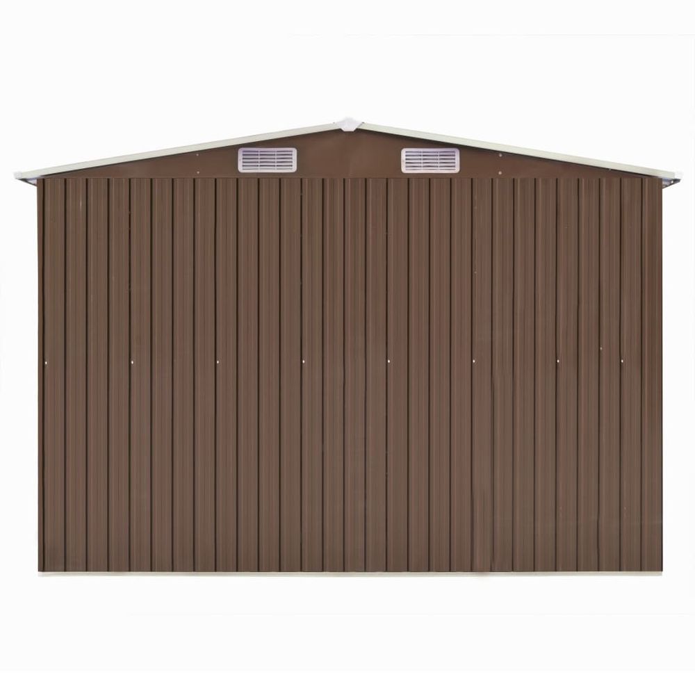 Galvanised Steel Garden Shed - Durable Brown Storage Solution - anydaydirect