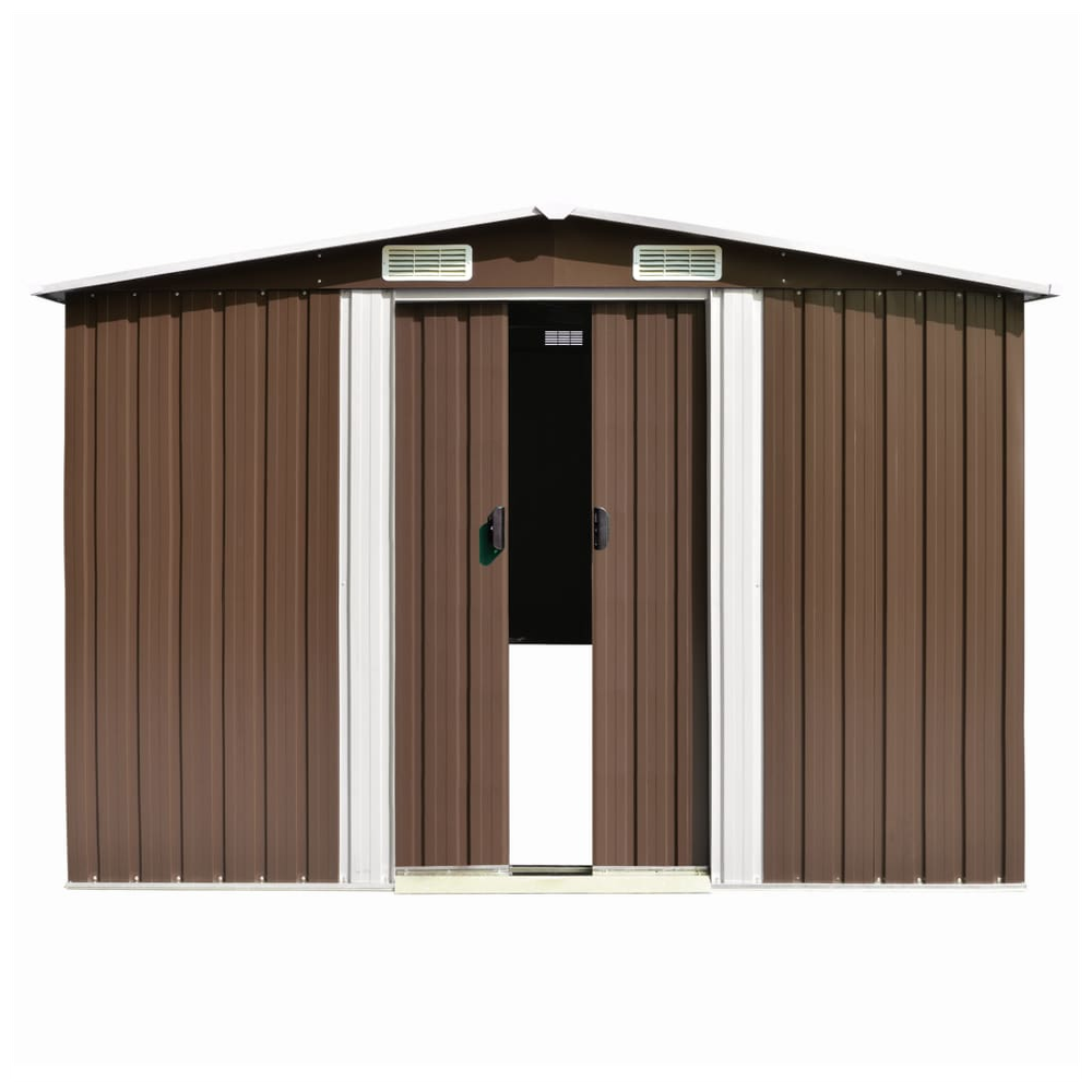 Galvanised Steel Garden Shed - Durable Brown Storage Solution - anydaydirect