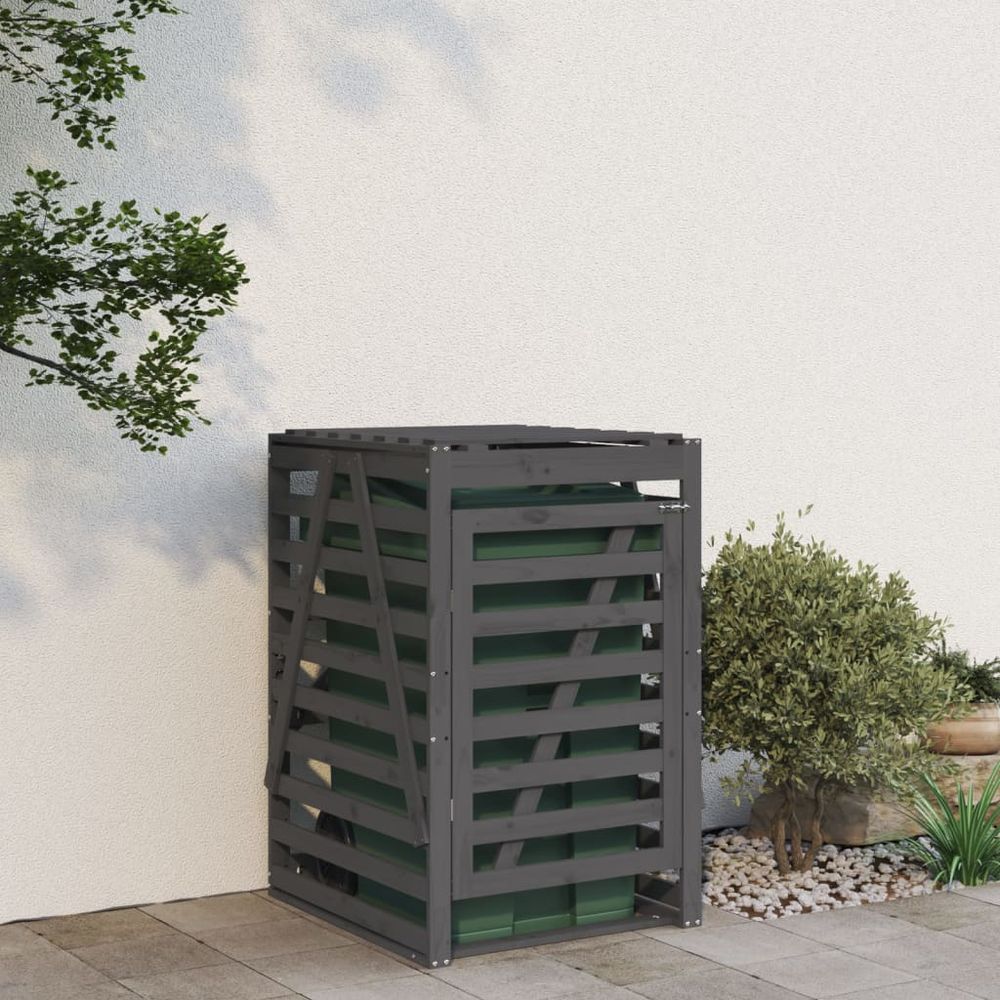 vidaXL Wheelie Bin Storage 84x90x128.5 cm Solid Wood Pine - anydaydirect