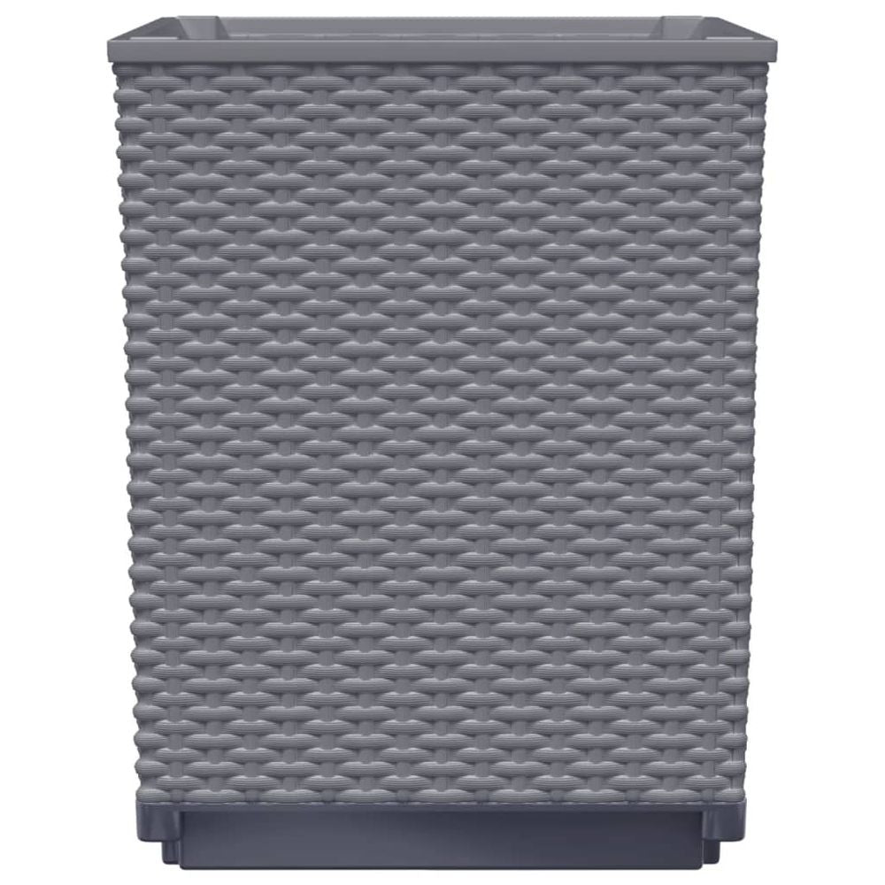 vidaXL Planters 2 pcs Dark Grey 30x30x37 cm Polypropylene - anydaydirect