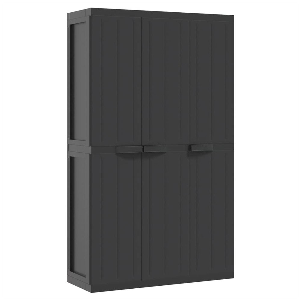 vidaXL Outdoor Storage Cabinet Black 97x37x165 cm PP - anydaydirect