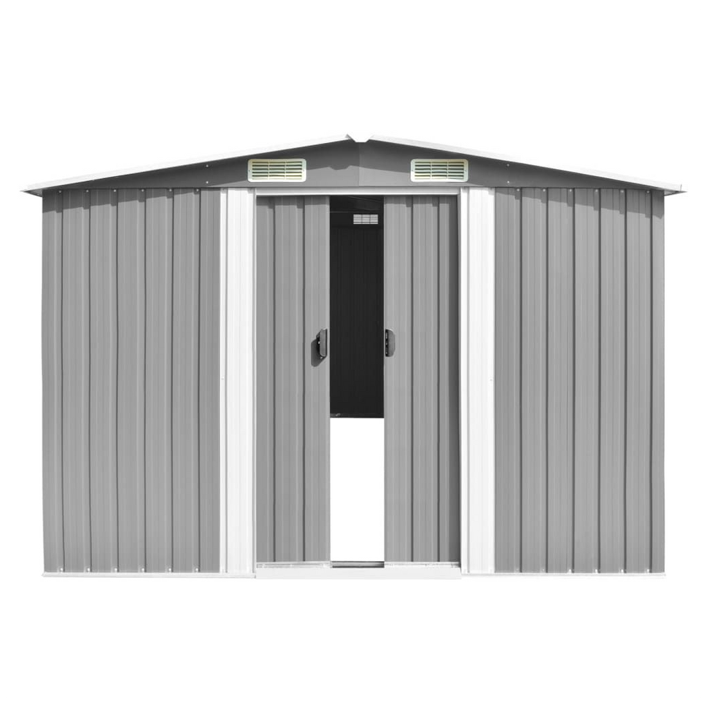 Durable Grey Galvanised Steel Garden Shed 257x779x181 cm - anydaydirect