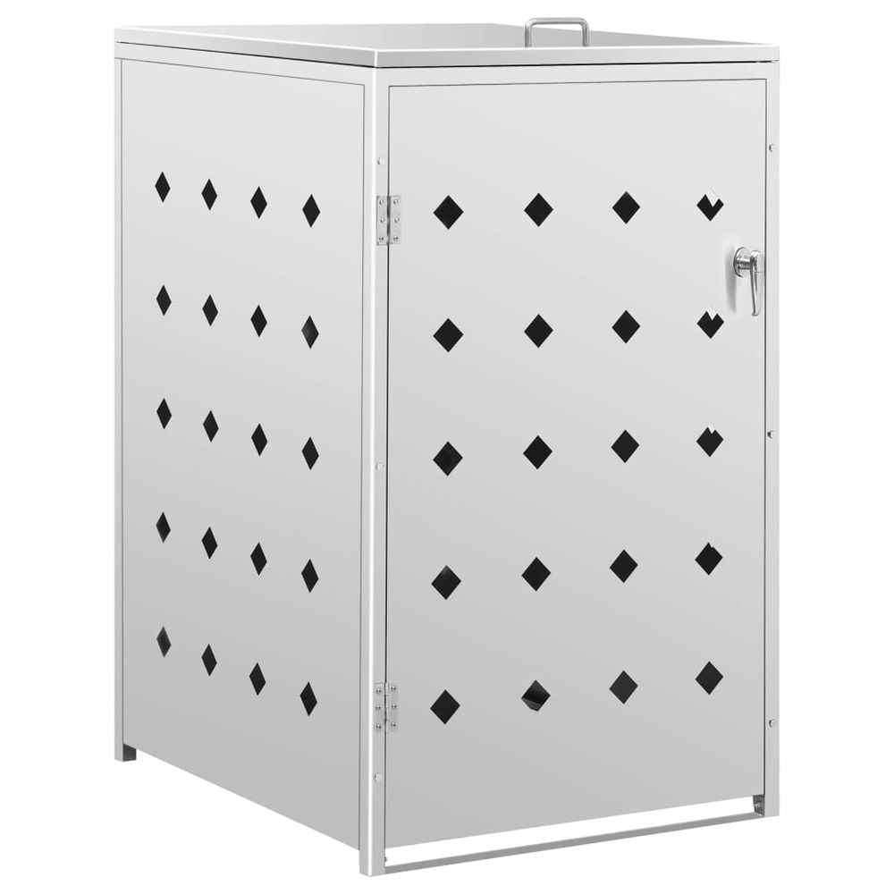 Stainless Steel Quadruple Wheelie Bin Storage Shed 240L - anydaydirect