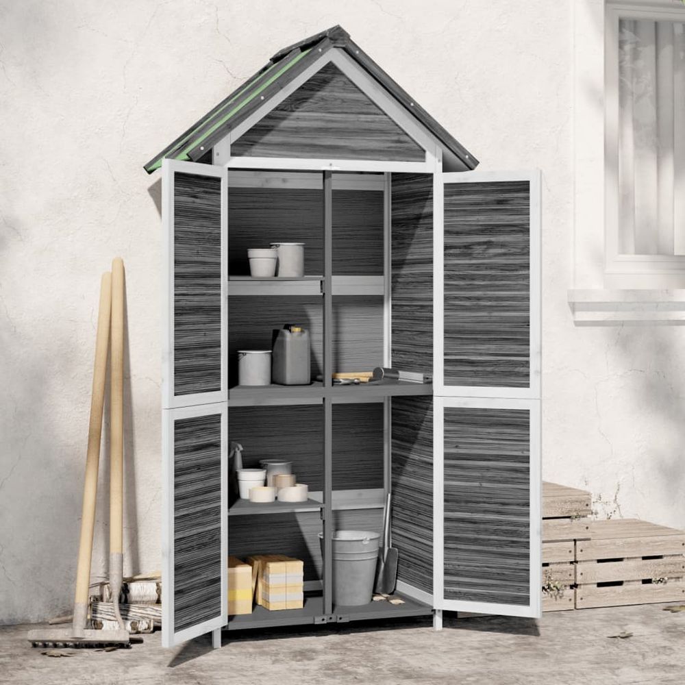 Solid Pine Garden Tool Shed - Brown, 89x52.5x175 cm, vidaXL - anydaydirect