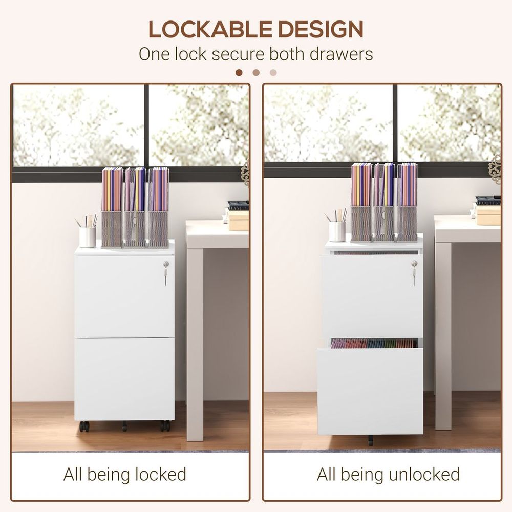 Vinsetto Steel File Cabinet with Lock and Hanging Bar for Letter A4 Legal Size - anydaydirect