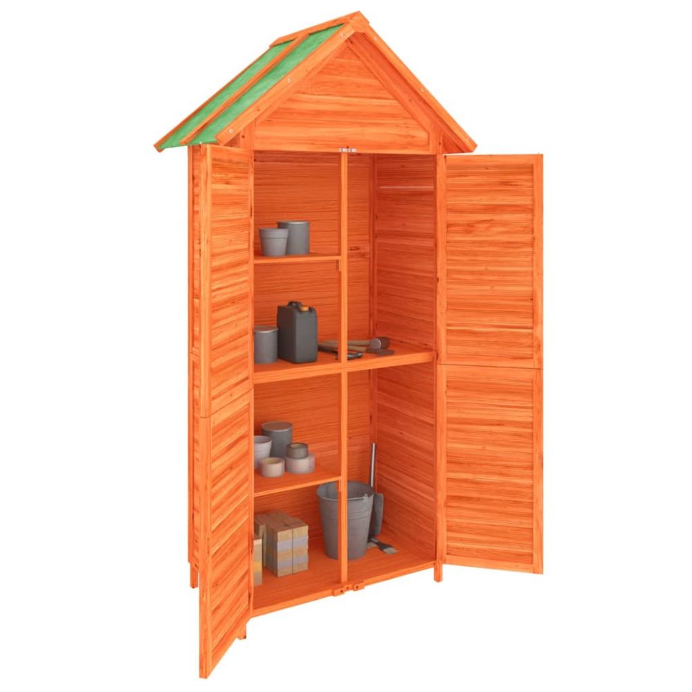 Solid Pine Garden Tool Shed - Brown, 89x52.5x175 cm, vidaXL - anydaydirect