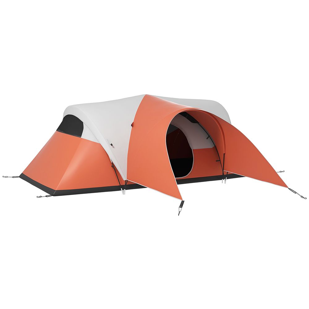 Outsunny 3000mm Waterproof Camping Tent w/ Porch & Sewn in Groundsheet - anydaydirect