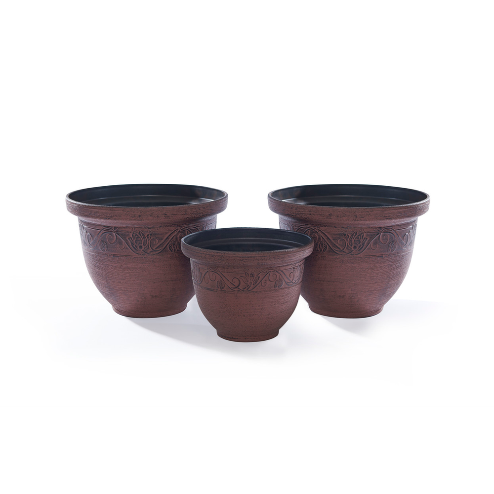 3 Pack Brown Planters - anydaydirect