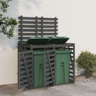 vidaXL Double Wheelie Bin Storage White Solid Wood Pine - anydaydirect