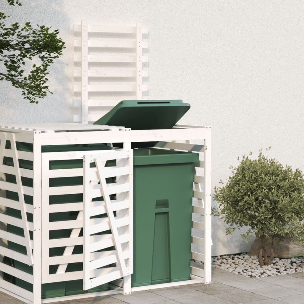 vidaXL Wheelie Bin Storage 84x90x128.5 cm Solid Wood Pine - anydaydirect