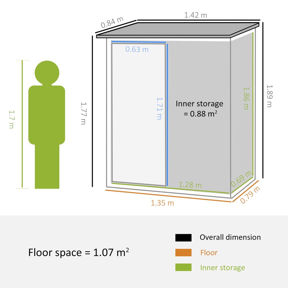 Durable Green Metal Garden Storage Shed with Lockable Door - anydaydirect