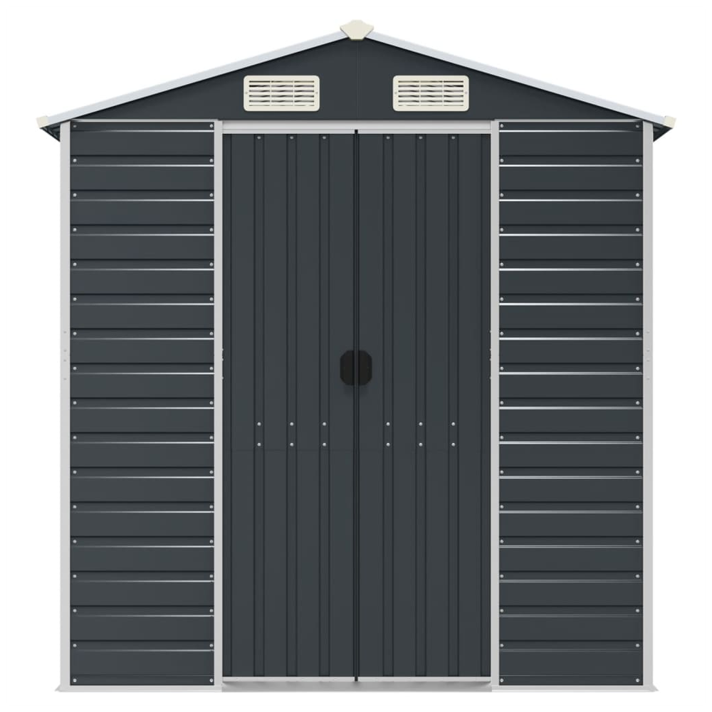 vidaXL Galvanised Steel Garden Shed with Vents - 191x895x198cm - anydaydirect