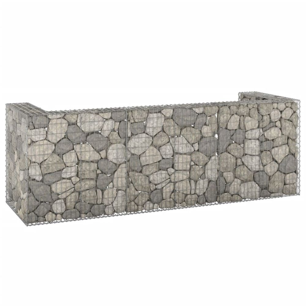 Gabion Wall for Garbage Wheelie Bin Galvanised Steel for Single, Double, Triple and Quadruple Bins - anydaydirect