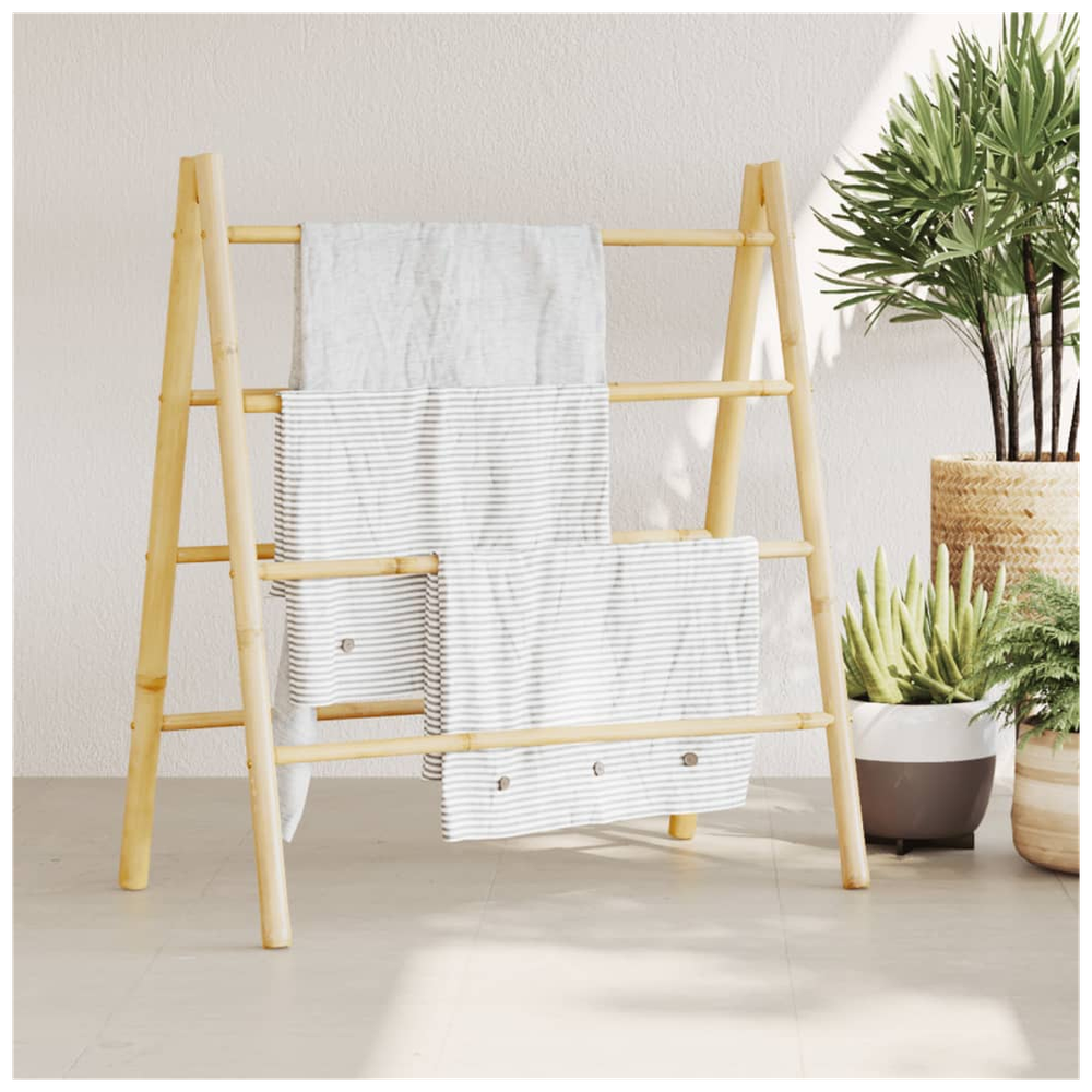 vidaXL Double Towel Ladder with 4 Rungs 90x50x100 cm Bamboo - anydaydirect