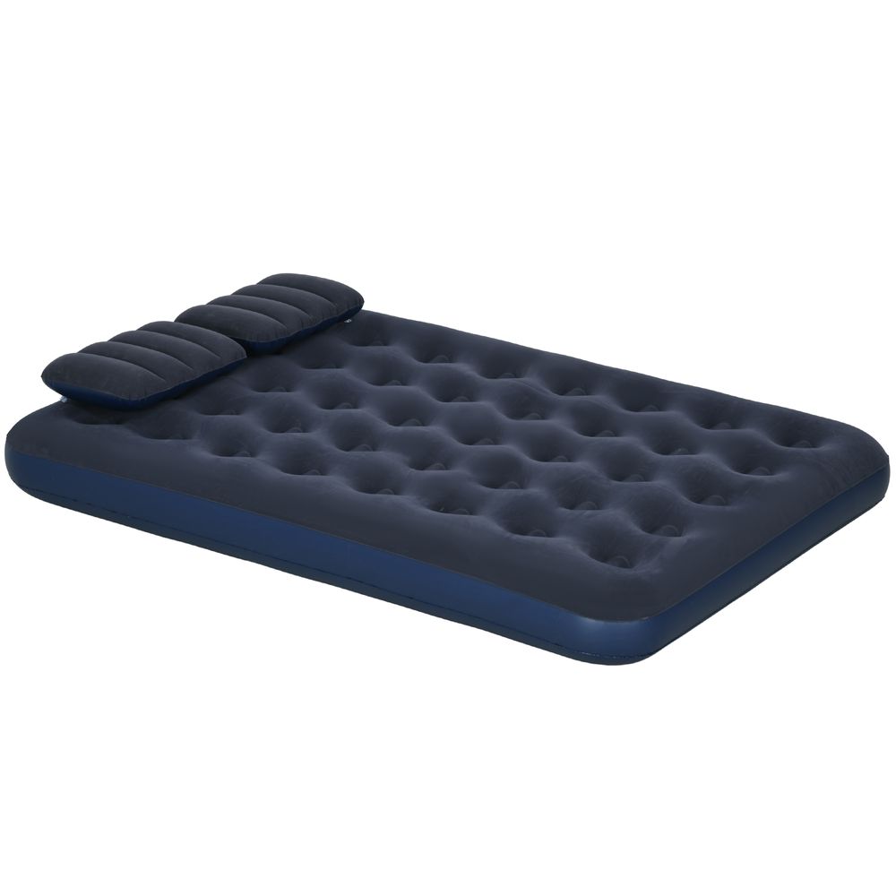Outsunny Queen Inflatable Mattress with Hand Pump, Pillows, 203 x 152 x 22cm - anydaydirect