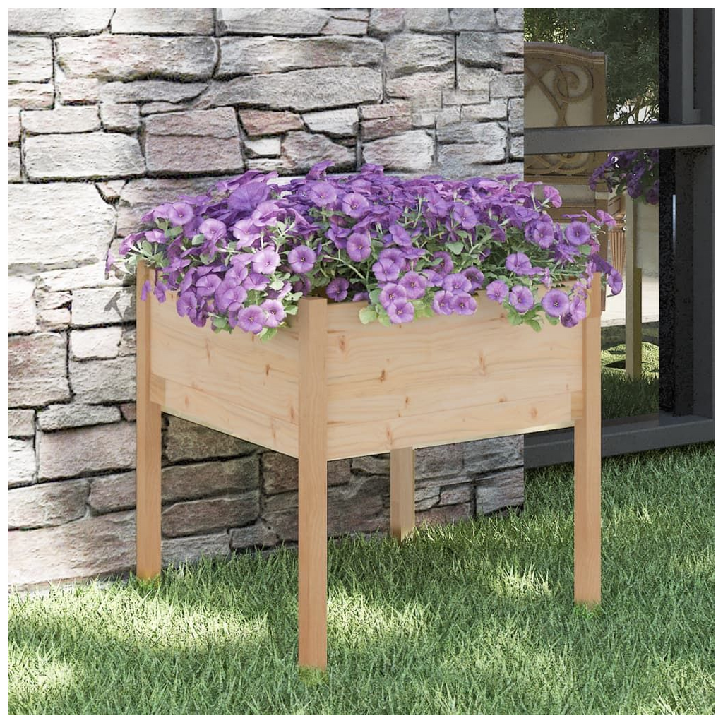 vidaXL Garden Planter 70x70x70 cm Solid Pinewood - anydaydirect