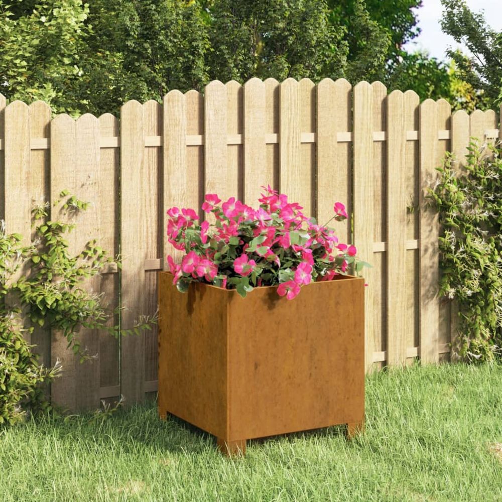 vidaXL Planter with Legs Rusty 32x30x33 cm Corten Steel - anydaydirect