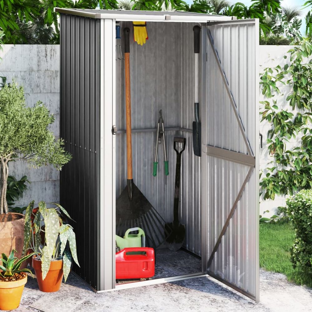 Secure Green Garden Shed 118.5x97x209.5 cm Galvanized Steel - anydaydirect