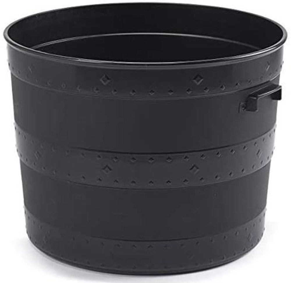 Whitefurzee Blacksmith Tub Planter Black Plastic Plant Pot Barrel Planter 24 Litre or 102 Litre - (24 Litre) - anydaydirect