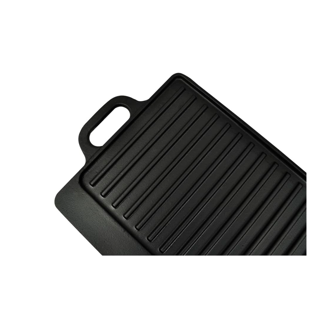 vidaXL Grill Platter Cast Iron Reversible 50x23 cm - anydaydirect