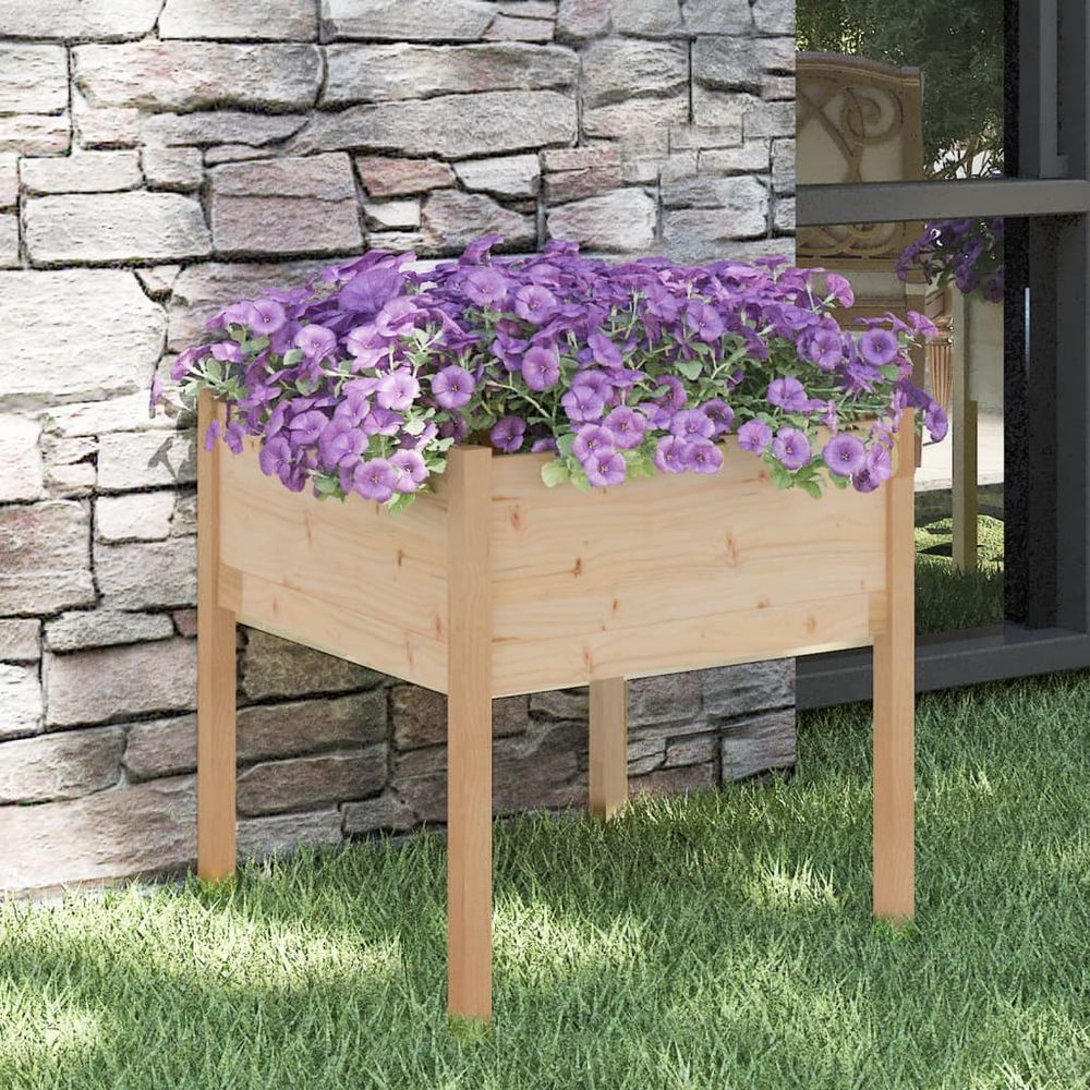 vidaXL Garden Planter 70x70x70 cm Solid Pinewood - anydaydirect