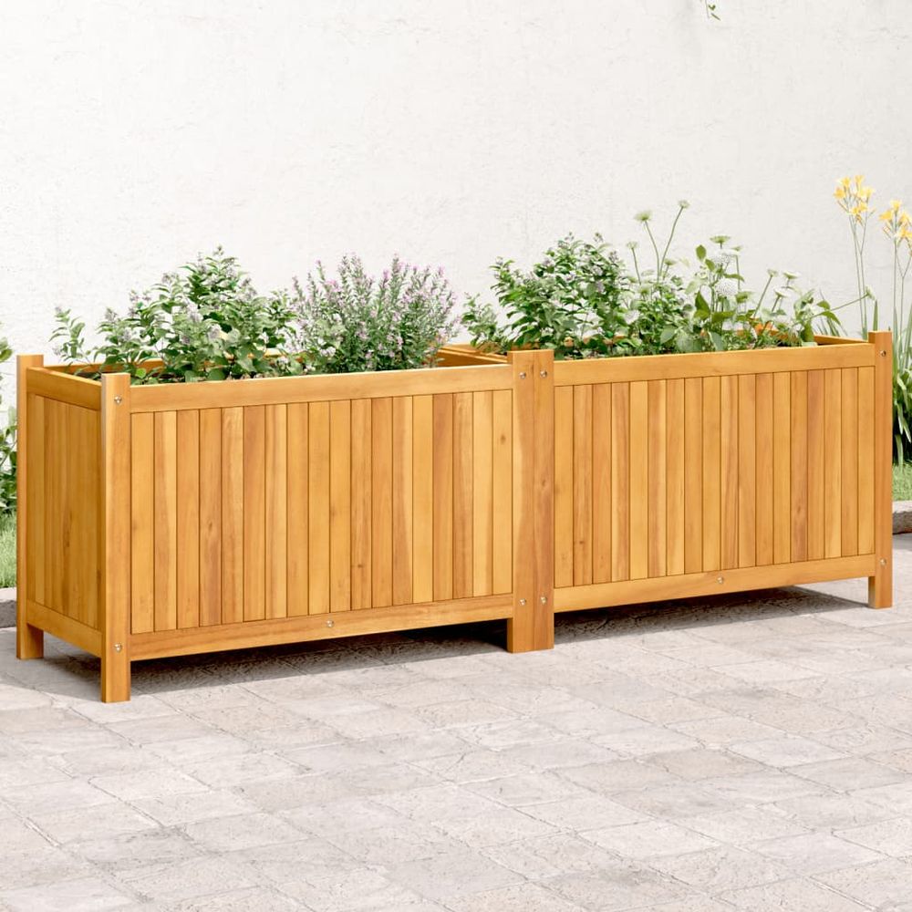 vidaXL Garden Planter with Liner 31x31x30 cm Solid Wood Acacia - anydaydirect