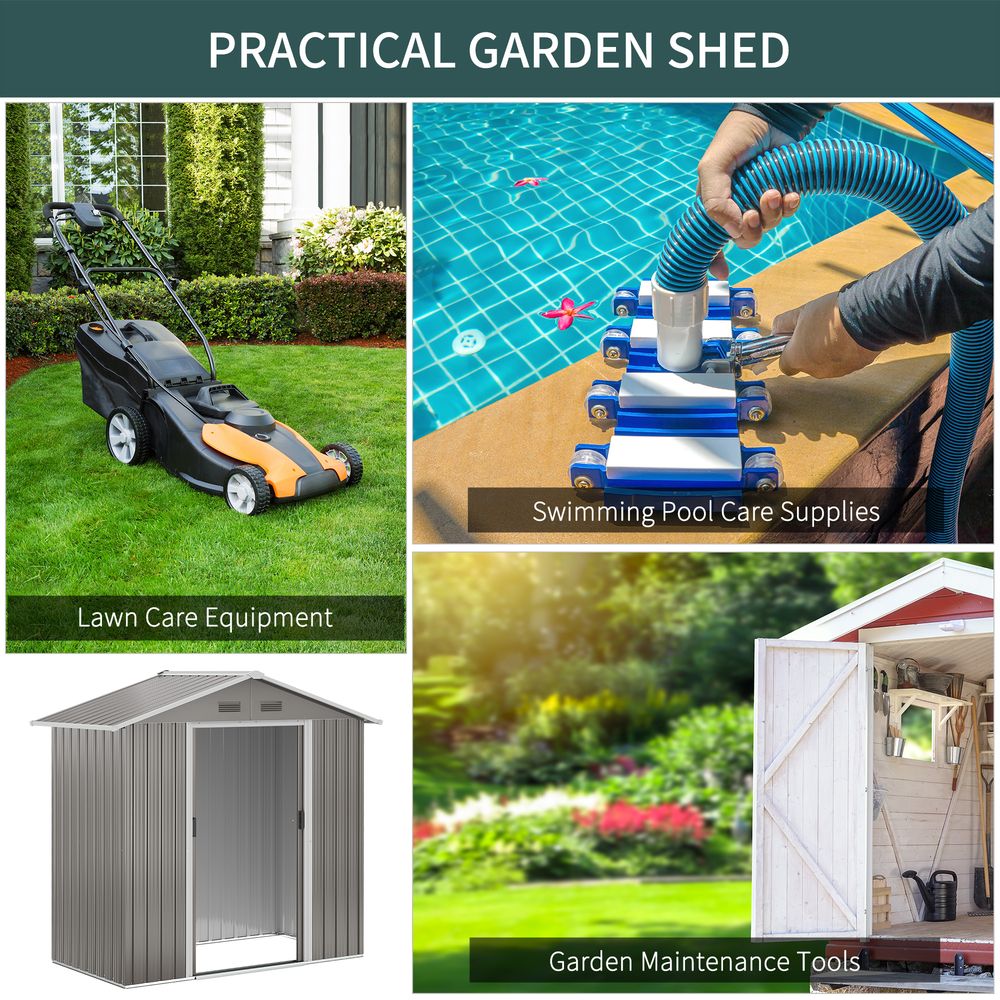 Outsunny 6.5x3.5ft Metal Garden Shed - Durable Outdoor Storage - anydaydirect