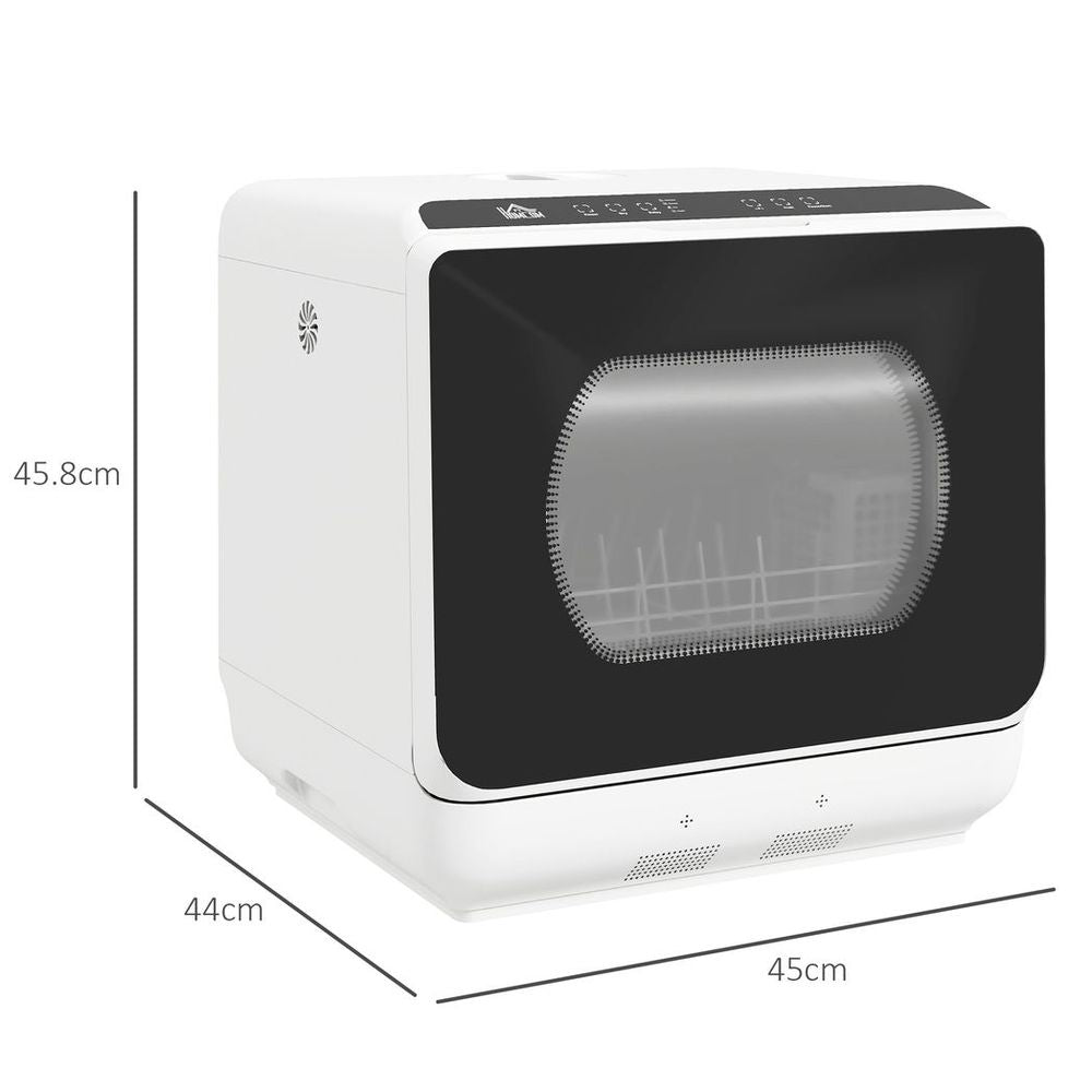 HOMCOM Table Top Dishwasher w/ 4 Place Settings 6 Programmes Fruit Wash Mode - anydaydirect