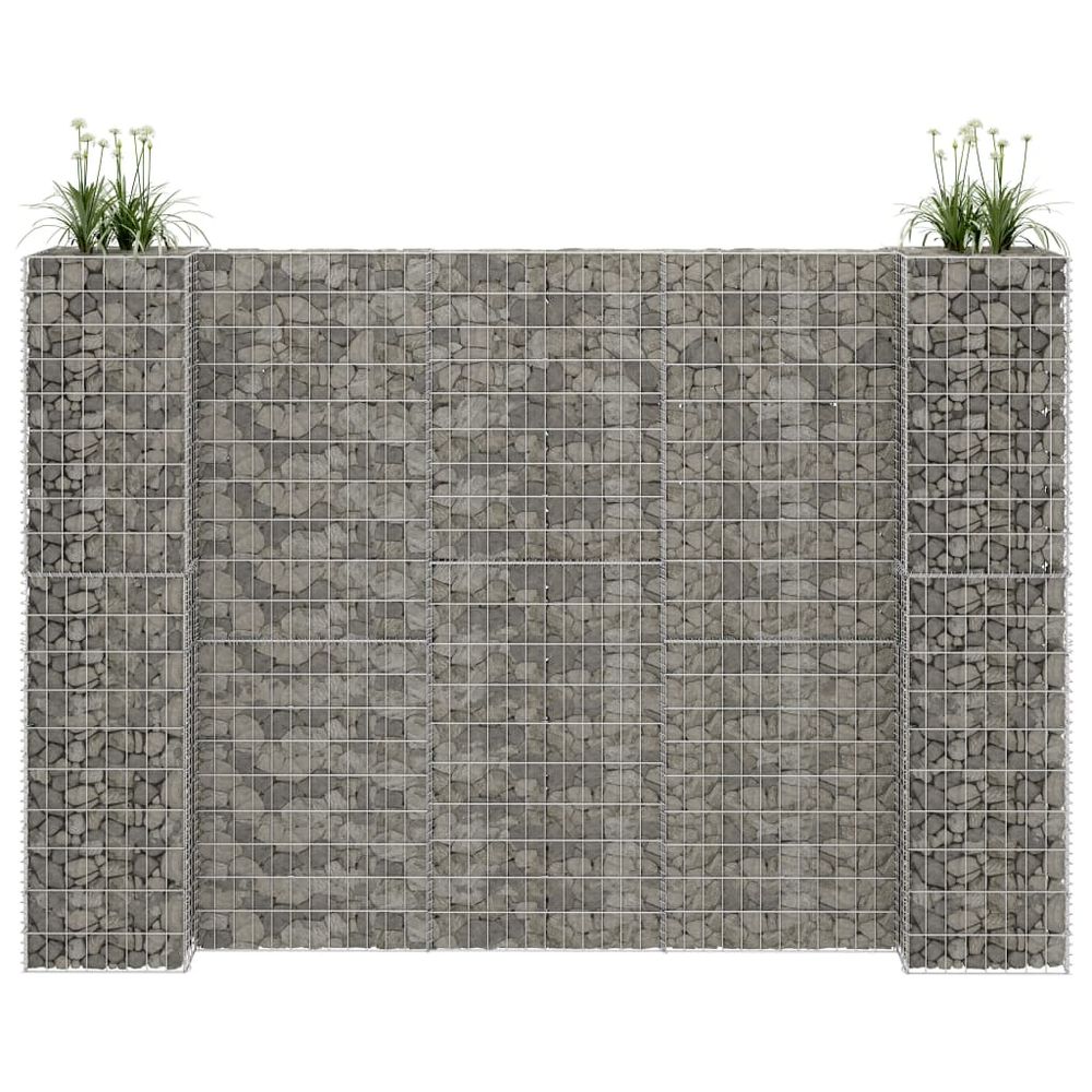 vidaXL H-Shaped Gabion Planter Steel Wire 260x40x40 cm - anydaydirect