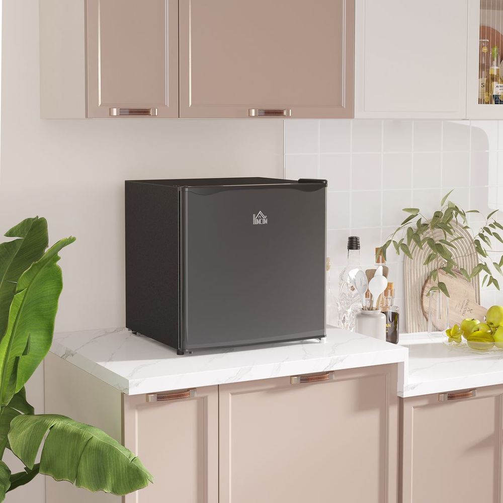 HOMCOM 46L Counter Top Fridge with Chiller Box Mini Fridge for Bedrooms Black - anydaydirect