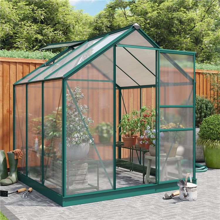 Rosette Hobby Aluminium Polycarbonate Greenhouse 6x6 