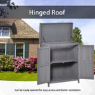 Outsunny Wooden Garden Storage Shed Tool Cabinet Organiser with Shelves, Two Doors,74 x 43 x 88cm, Grey - anydaydirect