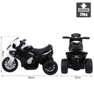 HOMCOM Compatible for Electric Kids Ride on Motorcycle BMW S1000RR w/ Headlights Music Battery Powered Play Bike 6V Black - anydaydirect