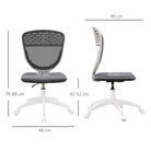 Vinsetto Armless Desk Chair, Mesh Office Chair, Height Adjustable with Swivel Wheels, Grey - anydaydirect