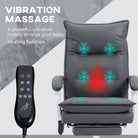 Vinsetto Vibration Massage Office Chair with Heat, Ergonomic Computer Desk Chairs, Faux Leather Desk Chair with Footrest, Armrest and Reclining Backrest, Charcoal Grey - anydaydirect