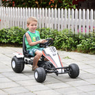 HOMCOM Kids Adjustable Seat PP Pedal Go-Kart White/Red - anydaydirect