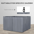 Outsunny Replacement Gazebo Curtains 4-Panel Sidewalls with Zipper for 3 x 3 (M) Yard Gazebos Canopy Tent, Dark Grey - anydaydirect