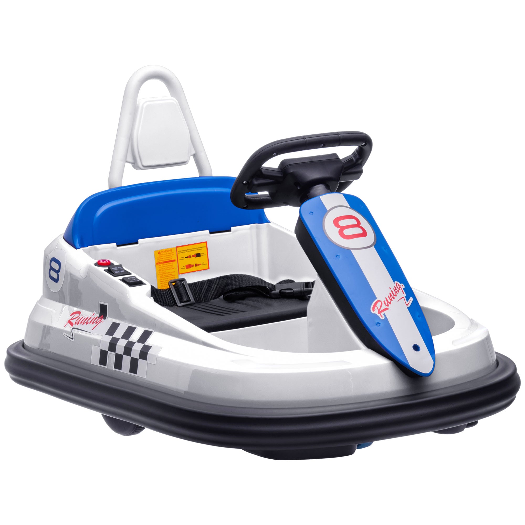 HOMCOM Electric Kids Bumper Car, 6V 360-Degree Rotation Waltzer Car, Battery Powered Ride on Car w/ Music, Horn, Lights for 18-48 Months - anydaydirect