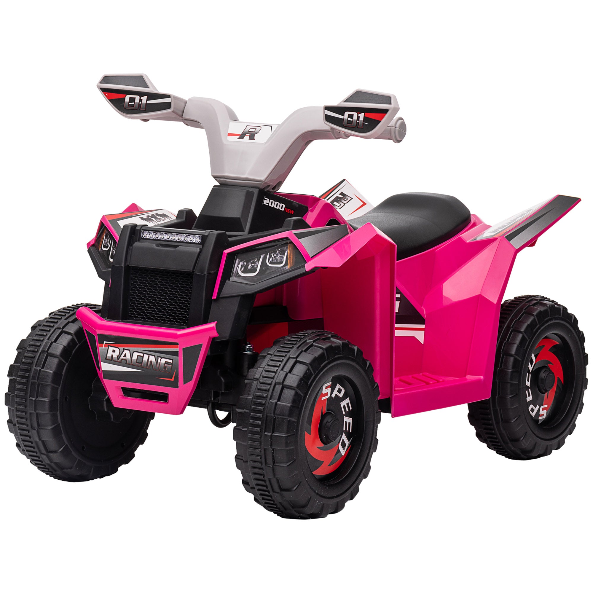 HOMCOM 6V Electric Quad Bike for Toddlers, Wear-Resistant Wheels, Forward and Backward Function, Pink - anydaydirect